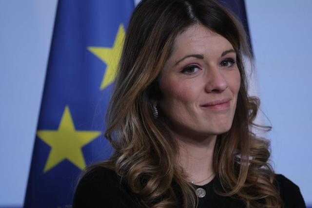France's Government Spokesperson Maud Bregeon attends a press conference following the weekly cabinet meeting at The Elysee Presidential Palace in Paris on March 4, 2026. (Photo by Thomas SAMSON / AFP)