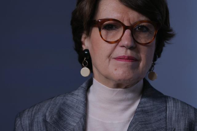 France's Agriculture Minister Annie Genevard attends a press conference following the weekly cabinet meeting at The Elysee Presidential Palace in Paris on March 4, 2026. (Photo by Thomas SAMSON / AFP)