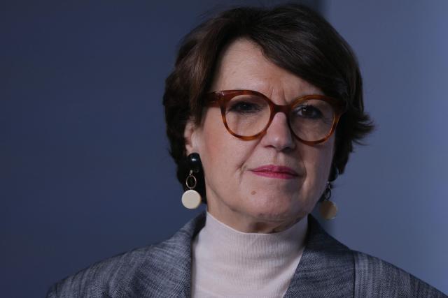 France's Agriculture Minister Annie Genevard attends a press conference following the weekly cabinet meeting at The Elysee Presidential Palace in Paris on March 4, 2026. (Photo by Thomas SAMSON / AFP)