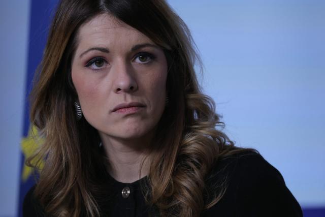 France's Government Spokesperson Maud Bregeon attends a press conference following the weekly cabinet meeting at The Elysee Presidential Palace in Paris on March 4, 2026. (Photo by Thomas SAMSON / AFP)