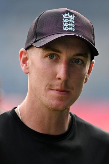 England’s captain Harry Brook looks on during the training session on the eve of their 2026 ICC Men's T20 Cricket World Cup semi-final match against India at the Wankhede Stadium in Mumbai on March 4, 2026. (Photo by Punit PARANJPE / AFP)