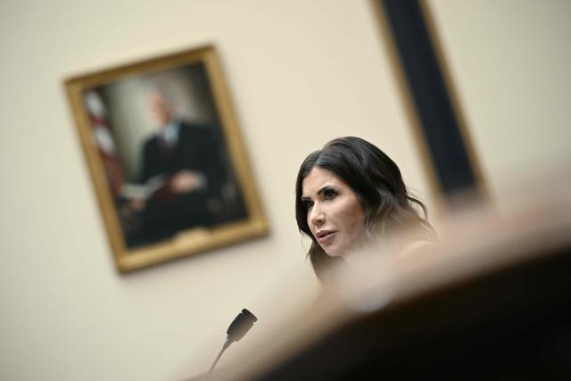 US Secretary of Homeland Security Kristi Noem testifies during a House Judiciary Committee hearing on oversight of the Department of Homeland Security on Capitol Hill in Washington, DC, on March 4, 2026. (Photo by Brendan SMIALOWSKI / AFP)
