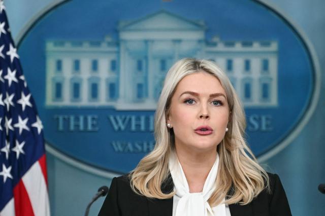 White House Press Secretary Karoline Leavitt speaks during a press briefing in the Brady Briefing Room of the White House in Washington, DC, on March 4, 2026. (Photo by ANDREW CABALLERO-REYNOLDS / AFP)