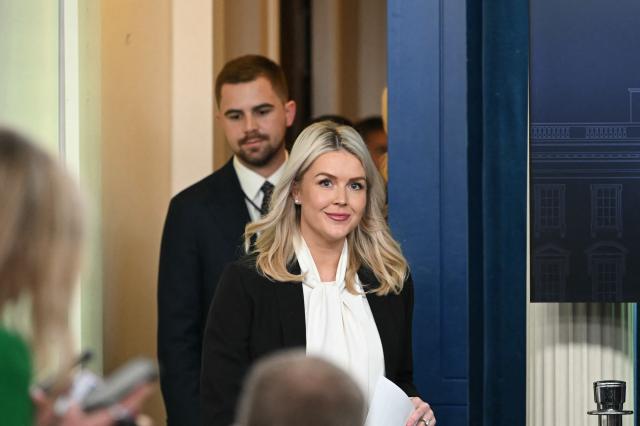 White House Press Secretary Karoline Leavitt arrives to speak at a briefing in the Brady Briefing Room of the White House in Washington, DC, on March 4, 2026. (Photo by ANDREW CABALLERO-REYNOLDS / AFP)