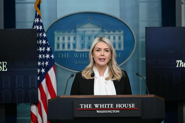 White House Press Secretary Karoline Leavitt speaks during a briefing in the Brady Briefing Room of the White House in Washington, DC, on March 4, 2026. (Photo by ANDREW CABALLERO-REYNOLDS / AFP)