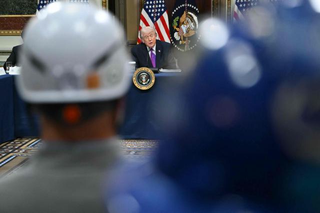 US President Donald Trump speaks during a roundtable on Ratepayer Protection Pledge in the Indian Treaty Room at the Eisenhower Executive Office Building on the White House campus in Washington, DC, on March 4, 2026. (Photo by ANDREW CABALLERO-REYNOLDS / AFP)