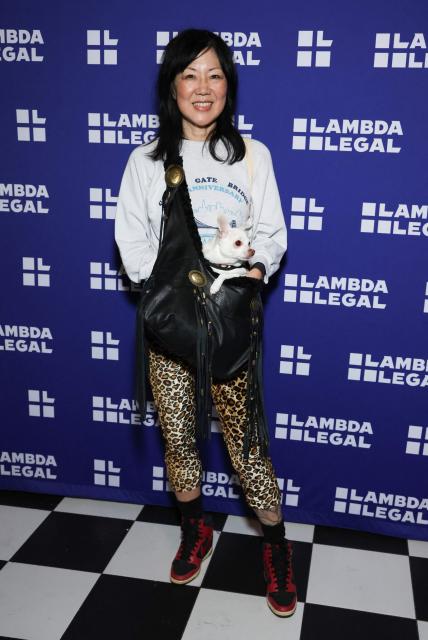 US comedian Margaret Cho and her dog Lucia attend Lambda Legal’s Stand Up for Equality at the Saban theatre in Beverly Hills, California on March 4, 2026. (Photo by VALERIE MACON / AFP)