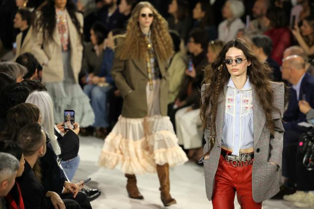 A model presents a creation by Chloe for the Women's Ready to Wear Fall/Winter 2026-2027 collection fashion show as part of the Paris Women Fashion Week, in Paris, on March 5, 2026. (Photo by Thomas SAMSON / AFP)