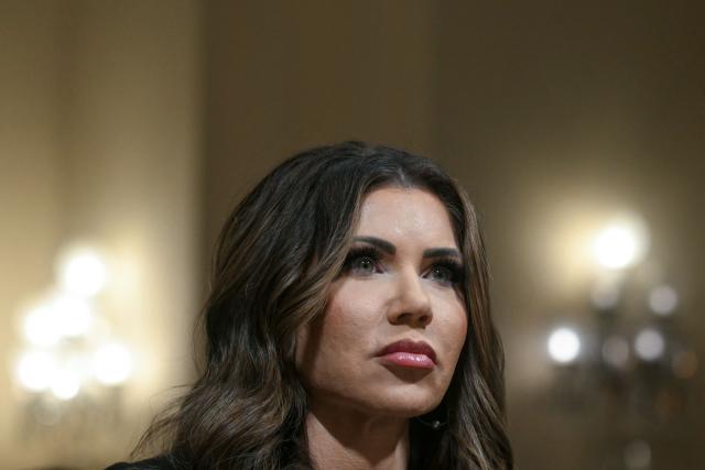 (FILES) US Secretary of Homeland Security Kristi Noem looks on as she testifies before a House Committee on Homeland Security hearing on fiscal year 2026 budget requests, on Capitol Hill in Washington, DC, May 14, 2025. US President Donald Trump announced on March 5, 2026, that he was replacing Kristi Noem, head of the powerful Department of Homeland Security. Trump, in a post on Truth Social, said Oklahoma Senator Markwayne Mullen would take over from Noem at DHS on March 31. (Photo by Jim WATSON / AFP)