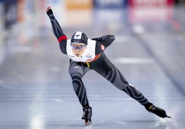Poland's Kaja Ziomek-Nogal competes in the women's 1000m sprint event during the 2026 ISU Speed Skating Allround and Sprint World Championships at the Thialf ice arena in Heerenveen, on March 5, 2026. (Photo by Sem van der Wal / ANP / AFP) / Netherlands OUT