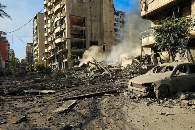 A site of overnight Israeli airstrikes is pictured in the southern suburbs of Beirut on March 6, 2026. Heavy attacks were reported in Tehran on March 6 after Israel said it was hitting "regime infrastructure" in a "new phase" of the war it launched with the United States against Iran. As the conflict entered its seventh day, its regional repercussions continued -- with Qatar saying it intercepted a drone targeting a US base, and Lebanon reporting the death toll from Israeli strikes had risen to 123. (Photo by AFP)