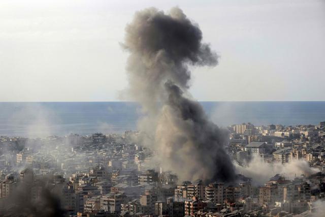 Smoke rises from the site of an Israeli airstrike in Beirut’s southern suburbs on March 6, 2026. Fresh strikes rocked Iran and Lebanon on March 6, as Israel vowed to escalate to a new phase in the Middle East war that has spiralled rapidly throughout the region and beyond. (Photo by Ibrahim AMRO / AFP)