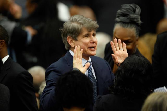 Former Illinois Governor Rod Blagojevic attends the Public Homecoming and celebration of life for civil rights activist Reverend Jesse Jackson in Chicago, Illinois, on March 6, 2026. Veteran US civil rights activist Reverend Jesse Jackson, one of the nation's most influential Black voices, died peacefully on February 17, 2026 at the age of 84. Jackson, a Baptist minister, had been a civil rights leader since the 1960s, when he marched with Martin Luther King Jr. and helped fundraise for the cause. (Photo by Kamil Krzaczynski / AFP)