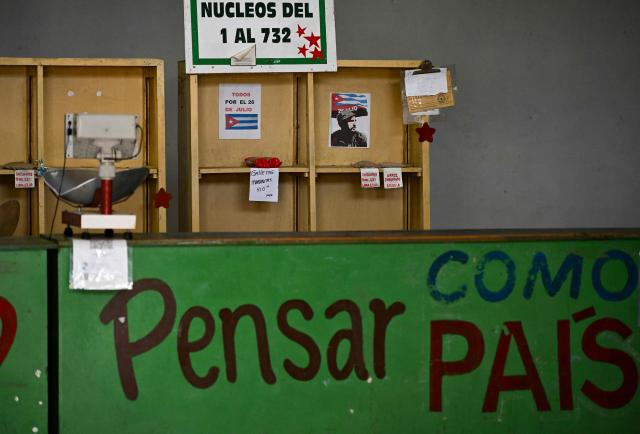 View of a grocery in Havana on March 6, 2026 where humanitarian aid donated by Mexico for Cuban families is distributed. Mexico donated more than 2,000 tons of humanitarian aid, which were delivered in two shipments aboard Mexican Navy vessels that arrived in Havana on February 12 and 28. (Photo by YAMIL LAGE / AFP)