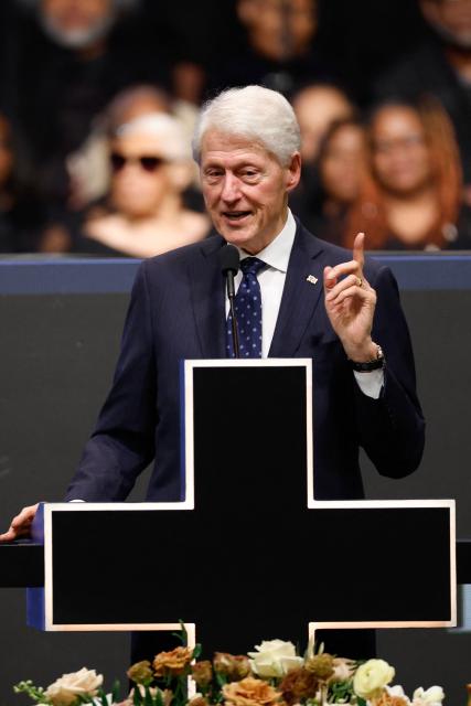 Former US president Bill Clinton speaks at a public memorial service to celebrate the life of civil rights activist Reverend Jesse Jackson in Chicago, Illinois, on March 6, 2026. Veteran US civil rights activist Reverend Jesse Jackson, one of the nation's most influential Black voices, died peacefully on February 17, 2026 at the age of 84. Jackson, a Baptist minister, had been a civil rights leader since the 1960s, when he marched with Martin Luther King Jr. and helped fundraise for the cause. (Photo by Kamil Krzaczynski / AFP)