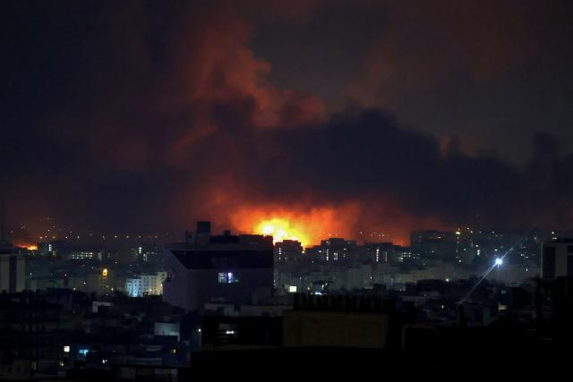 Smoke and fire rise from the site of airstrikes at Mehrabad International Airport in Tehran on March 7, 2026. Israel said on March 7 it had launched "broad-scale" strikes on targets in Tehran, as the Iranian state broadcaster reported an explosion in the western part of the city. (Photo by ATTA KENARE / AFP)