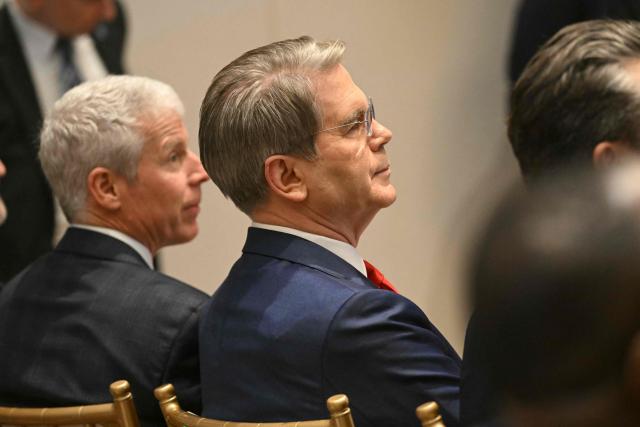 US Secretary of Treasury Scott Bessent attends the "Shield of the Americas" Summit at Trump National Doral in Miami, Florida, March 7, 2026. President Trump is hosting a dozen right-wing leaders from Latin America and the Caribbean to discuss issues facing the region, from organized crime to illegal immigration. The summit also aims to serve Washington by boosting US interests in the region and curbing those from foreign powers like China. (Photo by SAUL LOEB / AFP)