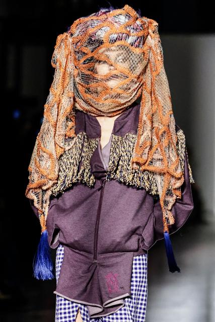 A model presents a creation for Vivienne Westwood for the Women's Ready to Wear Fall/Winter 2026-2027 collection fashion show as part of the Paris Women Fashion Week, in Paris, on March 7, 2026. (Photo by STEPHANE DE SAKUTIN / AFP)