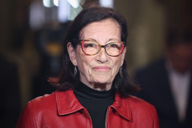 Mayoral candidate for Nice Mireille Damiano reacts on the set ahead of a debate set up and broadcasted by French television channel BFMTV with the main candidates for France's upcoming municipal elections in Nice, southeastern France on March 7, 2026. French voters head to the polls for municipal elections on March 15 and 22, 2026. (Photo by Valery HACHE / AFP)
