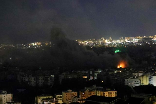 Smoke rises from the site of an Israeli airstrike that targeted an area in Beirut’s southern suburbs on March 9, 2026. The toll from Israeli strikes on Lebanon rose to 486 people killed and 1,313 wounded since the start of fighting last week, the Lebanese health ministry said March 9. (Photo by AFP)