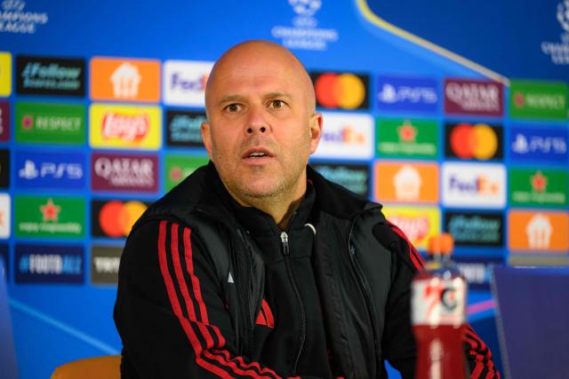 Liverpool's Dutch coach Arne Slot gives a press conference on the eve of the UEFA Champions League football match against Galatasaray at Rams Park Stadium in Istanbul on March 9, 2026. (Photo by Yasin AKGUL / AFP)