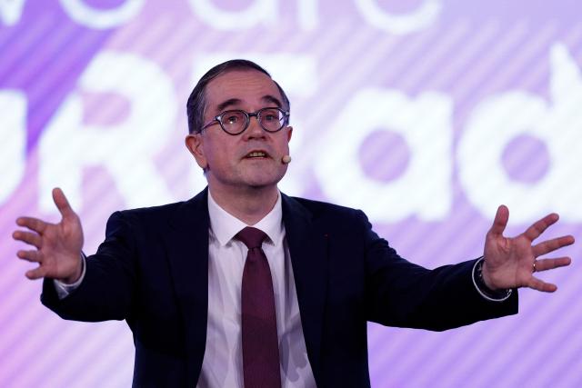 CEO of French car maker Renault Group Francois Provost speaks during a presser at the Renault's technocentre in Guyancourt, near Paris on March 10, 2026. (Photo by Kenzo TRIBOUILLARD / AFP)