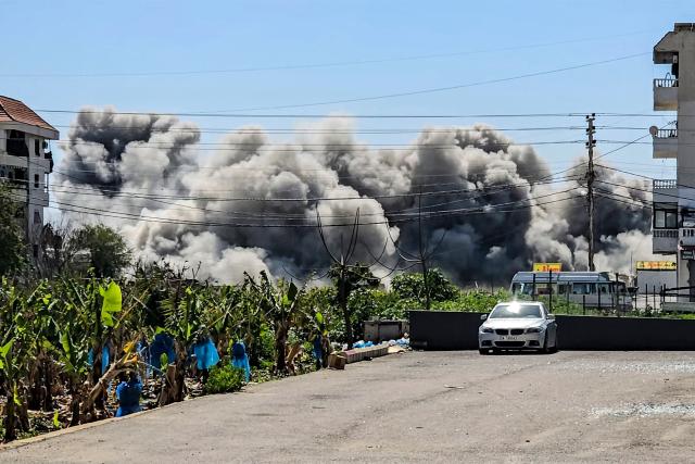 Smoke rises from the site of an Israeli airstrike on the village of Abbasiyeh in southern Lebanon on March 10, 2026. Lebanon was drawn into the Middle East war last week when Iran-backed militant group Hezbollah attacked Israel in response to the killing of the Iranian supreme leader during US-Israeli strikes on February 28. (Photo by KAWNAT HAJU / AFP) / Attention editors: AFP covers the war in the Middle East through its extensive regional network, including bureaus in Tehran, Jerusalem, and several neighboring countries. Since the start of the conflict, journalists have been working under increasingly restrictive conditions. Authorities in several countries have limited reporters' movements, photo and live video coverage from sensitive locations. Some governments and armed groups have banned images of missile or drone strikes and other security-related sites. / 