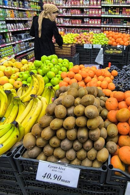 Kiwi fruits grown and imported from Iran are seen on sale in the Turkmen capital of Ashgabat on March 9, 2026. (Photo by AFP)