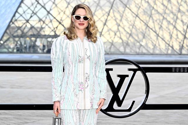 French actress Lea Seydoux poses during a photocall prior to attend the Louis Vuitton Women's Ready to Wear Fall/Winter 2026-2027 collection fashion show as part of the Paris Women Fashion Week, in Paris, on March 10, 2026. (Photo by JULIEN DE ROSA / AFP)