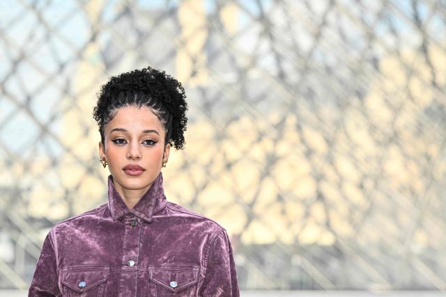 US actress Chase Infiniti poses during a photocall prior to attend the Louis Vuitton Women's Ready to Wear Fall/Winter 2026-2027 collection fashion show as part of the Paris Women Fashion Week, in Paris, on March 10, 2026. (Photo by JULIEN DE ROSA / AFP)