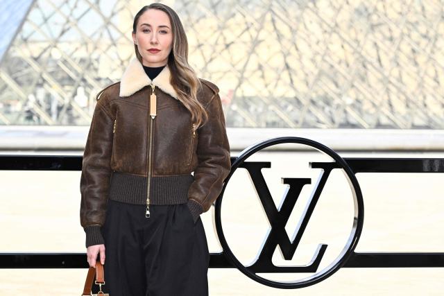 British actress Erin Doherty poses during a photocall prior to attend the Louis Vuitton Women's Ready to Wear Fall/Winter 2026-2027 collection fashion show as part of the Paris Women Fashion Week, in Paris, on March 10, 2026. (Photo by JULIEN DE ROSA / AFP)