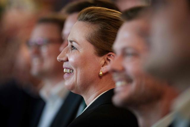 Prime Minister Mette Frederiksen presents the Social Democrats' immigration proposal in the party's meeting room at Christiansborg in Copenhagen,on March 10, 2026, as the Danish parliamentary election will be held on March 24, 2026. (Photo by Liselotte Sabroe / Ritzau Scanpix / AFP) / Denmark OUT