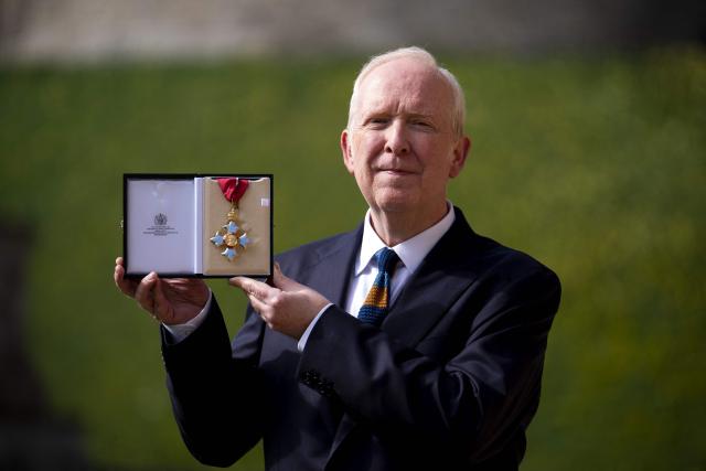 Transport Commissioner for Greater Manchester, Vernon Everitt poses with their medal after being appointed a Commander of the Order of the British Empire (CBE) at an investiture ceremony at Windsor Castle in Windsor on March 10, 2026. (Photo by Jordan Pettitt / POOL / AFP)