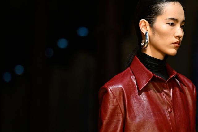 A model presents a creation for Situationist for the Women's Ready to Wear Fall/Winter 2026-2027 collection fashion show as part of the Paris Women Fashion Week, in Paris, on March 10, 2026. (Photo by JULIEN DE ROSA / AFP)