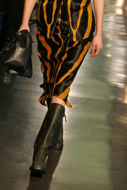 A model presents a creation for Litkovska for the Women's Ready to Wear Fall/Winter 2026-2027 collection fashion show as part of the Paris Women Fashion Week, in Paris, on March 10, 2026. (Photo by Thomas SAMSON / AFP)