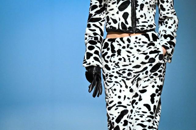 A model presents a creation for Situationist for the Women's Ready to Wear Fall/Winter 2026-2027 collection fashion show as part of the Paris Women Fashion Week, in Paris, on March 10, 2026. (Photo by JULIEN DE ROSA / AFP)