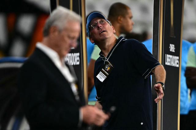 Botafogo's owner John Textor attends the Copa Libertadores phase three second-leg football match between Brazil's Botafogo and Ecuador's Barcelona at the Nilton Santos Stadium in Rio de Janeiro, Brazil on March 10, 2026. (Photo by Pablo PORCIUNCULA / AFP)
