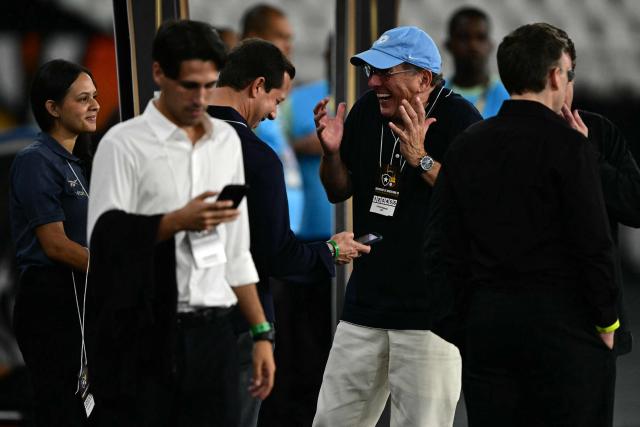 Botafogo's owner John Textor attends the Copa Libertadores phase three second-leg football match between Brazil's Botafogo and Ecuador's Barcelona at the Nilton Santos Stadium in Rio de Janeiro, Brazil on March 10, 2026. (Photo by Pablo PORCIUNCULA / AFP)