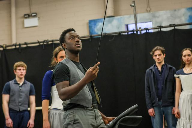 This photo taken on February 27, 2026 shows drama students rehearsing at the Lir Academy in Dublin. When the envelopes are opened at the Academy Awards in Los Angeles, one of the few guarantees is that actors from Ireland -- population just over five million -- are increasingly likely to be in the frame. Performers from the Emerald Isle have become regular fixtures on Oscar shortlists in recent years, with wins, nominations and breakout performances. (Photo by Paul Faith / AFP) / TO GO WITH Entertainment-US-film-Oscars-Ireland,FOCUS by Peter MURPHY