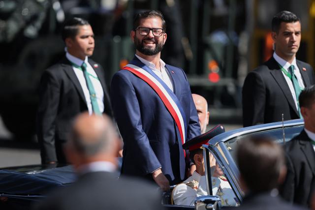 Chile's outgoing President Gabriel Boric arrives at the inauguration ceremony of new President Jose Antonio Kast at the National Congress in Valparaiso, Chile on March 11, 2026. Chile's most right-wing president in over three decades, Jose Antonio Kast, takes office on March 11, 2026, on a promise to tackle surging rates of violent crime and carry out mass migrant deportations. (Photo by Javier TORRES / AFP)