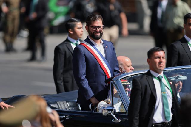 Chile's outgoing President Gabriel Boric arrives at the inauguration ceremony of new President Jose Antonio Kast at the National Congress in Valparaiso, Chile on March 11, 2026. Chile's most right-wing president in over three decades, Jose Antonio Kast, takes office on March 11, 2026, on a promise to tackle surging rates of violent crime and carry out mass migrant deportations. (Photo by Javier TORRES / AFP)