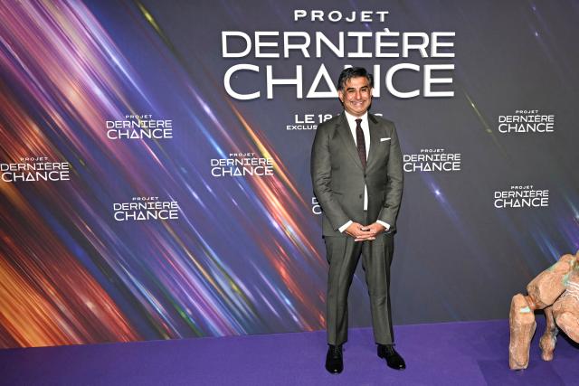 Producer Aditya Sood poses during a photocall before the screening of the movie 'Project Hail Mary' (Projet Dernière Chance) at the Pathe Palace Theater in Paris on March 11, 2026.  (Photo by Martin LELIEVRE / AFP)