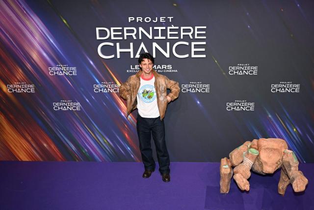 French actor Kevin Dias poses during a photocall before the screening of the movie 'Project Hail Mary' (Projet Dernière Chance) at the Pathe Palace Theater in Paris on March 11, 2026.  (Photo by Martin LELIEVRE / AFP)