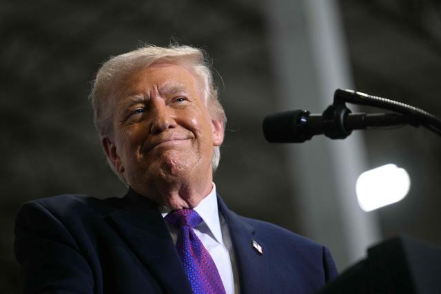 US President Donald Trump speaks at Verst Logistics in Hebron, Kentucky, on March 11, 2026. (Photo by Jim WATSON / AFP)