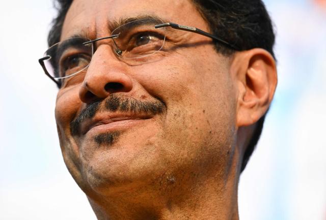 Colombian presidential candidate Ivan Cepeda gestures next to his vice-presidential running mate Aida Marina Quilcue (out of frame) after registering their candidacy at the National Registry in Bogota on March 11, 2026. (Photo by RAUL ARBOLEDA / AFP)