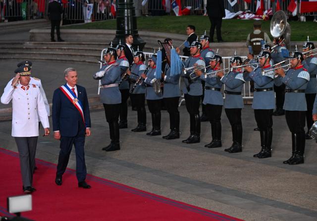 Chile's new President Jose Antonio Kast arrives at La Moneda palace after his inauguration in Santiago on March 11, 2026. Chile's most right-wing president in over three decades, Jose Antonio Kast, takes office on March 11, 2026, on a promise to tackle surging rates of violent crime and carry out mass migrant deportations. (Photo by Rodrigo ARANGUA / AFP)