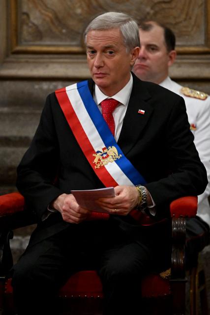 Chile's President Jose Antonio Kast attends a mass at Metropolitan Cathedral in Santiago on March 12, 2026. Chile's most right-wing president in over three decades, Jose Antonio Kast, was sworn on March 11, 2026, on a promise to tackle surging rates of violent crime and carry out mass migrant deportations. (Photo by RODRIGO ARANGUA / AFP)