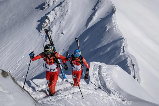 Skiers compete during the second stage of the 40th edition of the Pierra-Menta ski-mountaineering race in Areches-Beaufort, southeastern France on March 12, 2026. (Photo by ARNAUD FINISTRE / AFP)