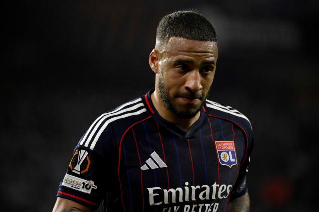 Lyon's French midfielder #08 Corentin Tolisso is pictured during the UEFA Europa League last 16 first leg football match between RC Celta de Vigo and Olympique Lyonnais (OL) at Balaidos Stadium in Vigo on March 12, 2026. (Photo by Miguel RIOPA / AFP)