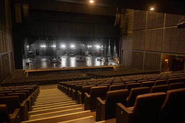 The interior of the Bio-Bio Theater, designed by Chilean architect Smiljan Radic, is pictured in Concepcion, Chile, on March 12, 2026. On March 12, the Pritzker Prize, the world's highest award in architecture, was awarded to Chilean Smiljan Radic Clarke, known especially for his use of natural materials, the Chicago-based organization announced. (Photo by Lukas Jara / AFP)